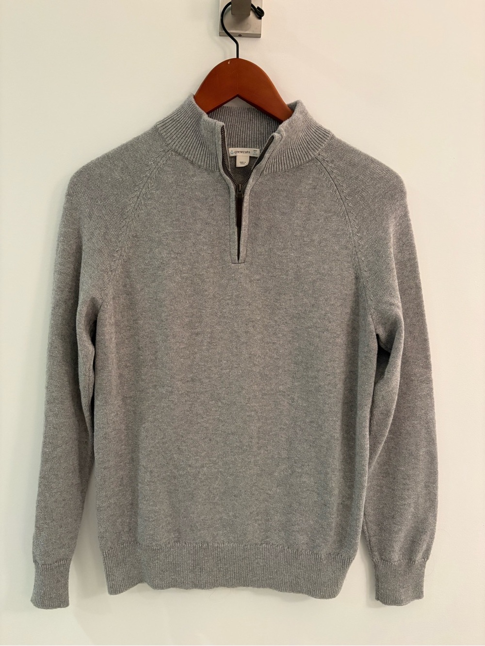 J Crew Crewcuts Light Gray Quarter-Zip Sweater Youth XL